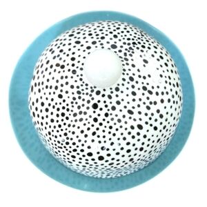 Polka Dot Butter Dish with Blue Base